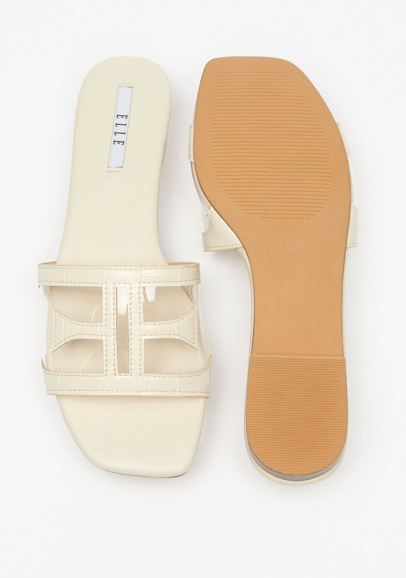 Elle Women's Textured Slip-On Sandals-Women%27s Flat Sandals-image-3
