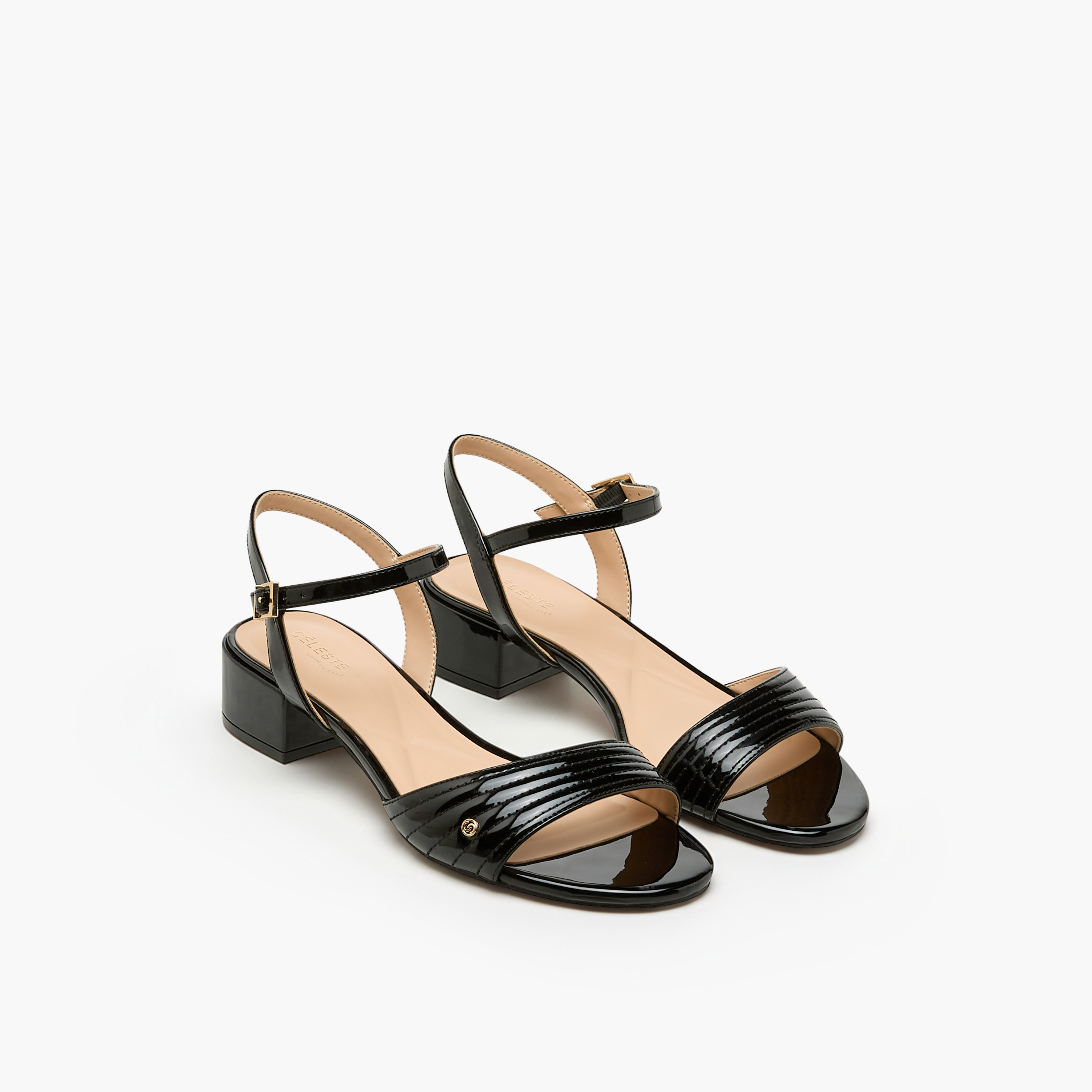 Celeste Women Quilted Block Heel Sandals-women-shoes-sandals-heeled-image-1