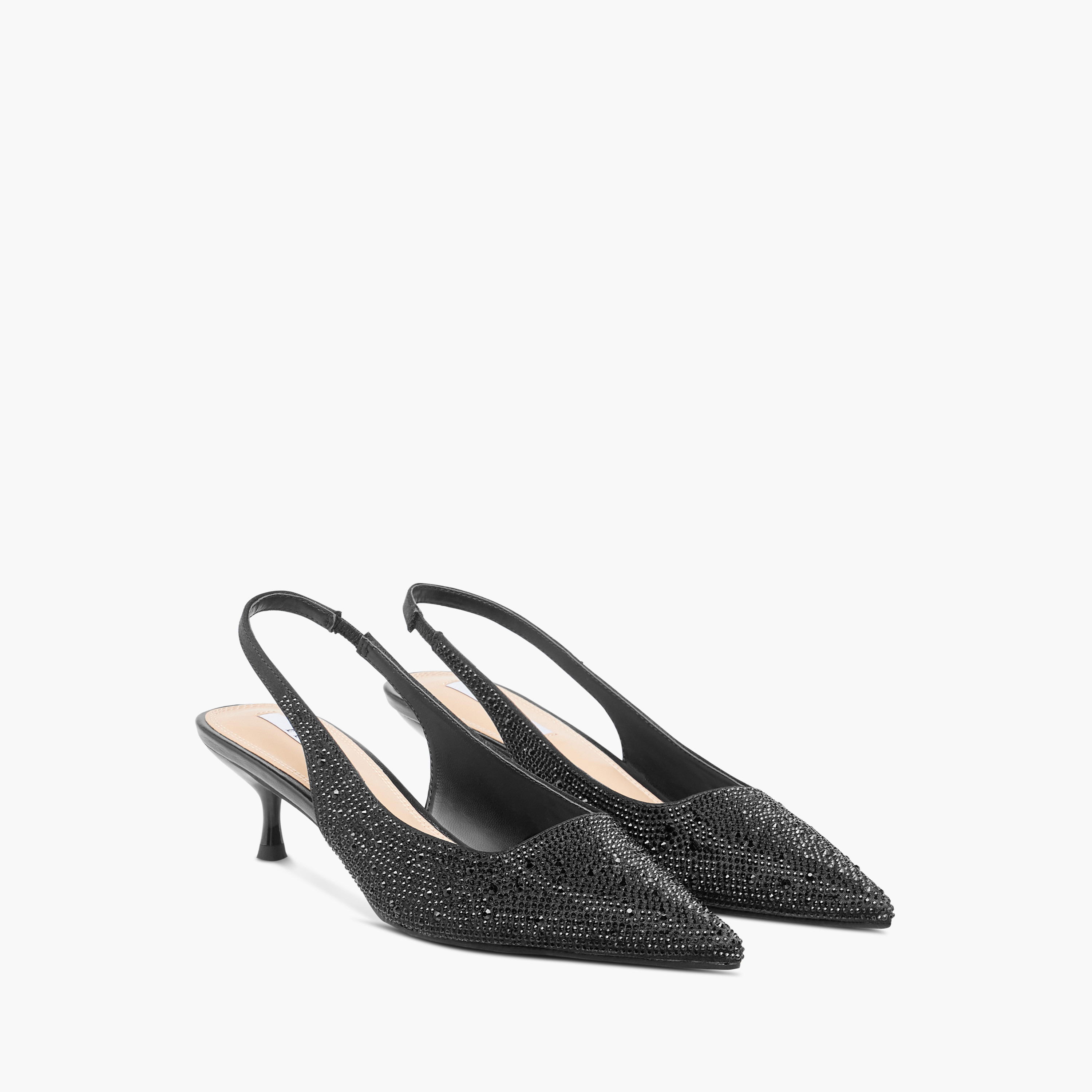 حذاء نسائي بكعب صغير وحزام خلفي بنقوش مونوجرام من إيل-women-shoes-sandals-heeled-image-1