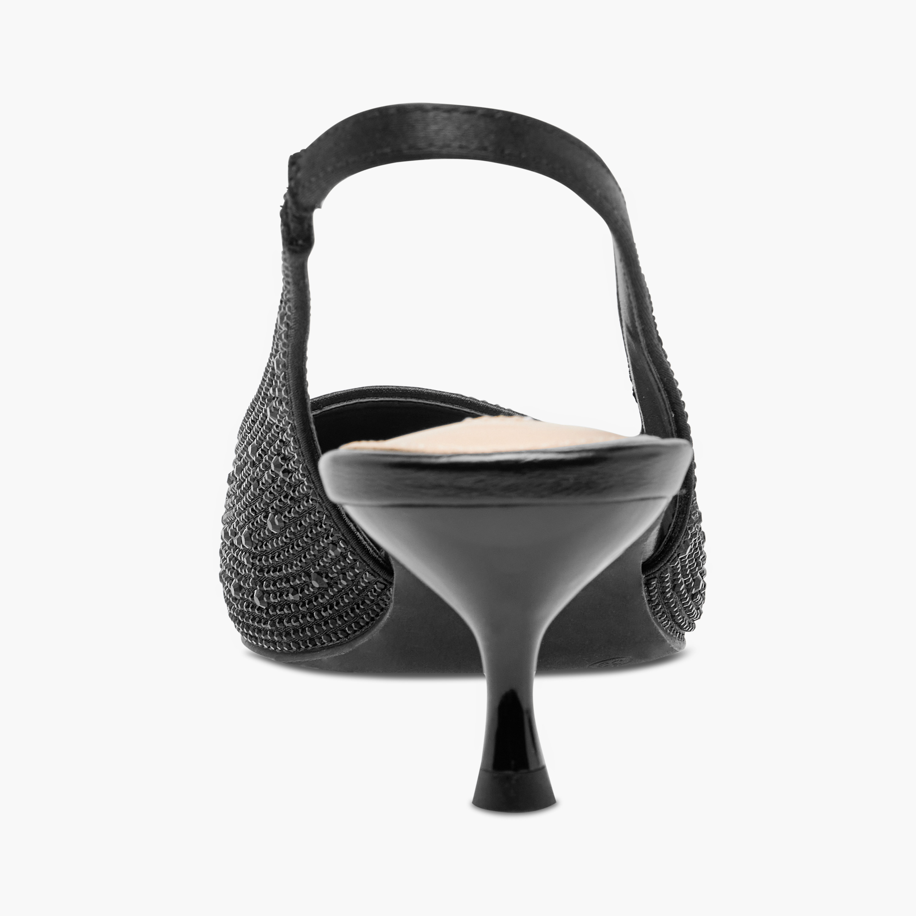 حذاء نسائي بكعب صغير وحزام خلفي بنقوش مونوجرام من إيل-women-shoes-sandals-heeled-image-5