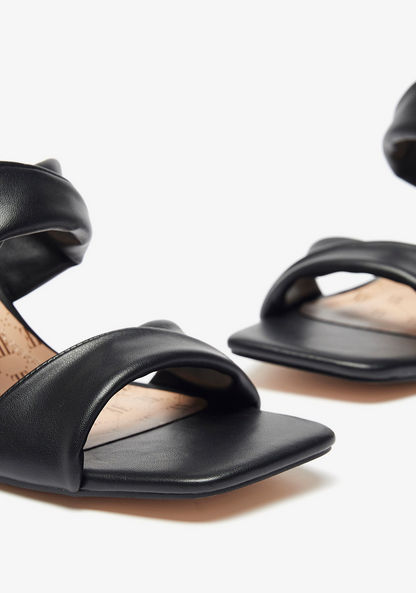 ELLE Women's Slip-On Sandals with Stiletto Heels