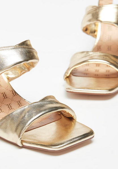 ELLE Women's Slip-On Sandals with Stiletto Heels