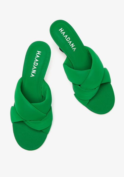 Haadana Solid Strap Slip-On Sandals with Stiletto Heels