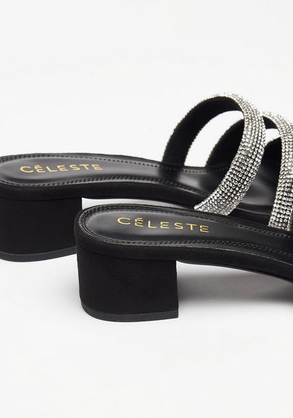 Celeste Women's Embellished Slip-On Sandals with Block Heels-Women%27s Heel Sandals-image-3
