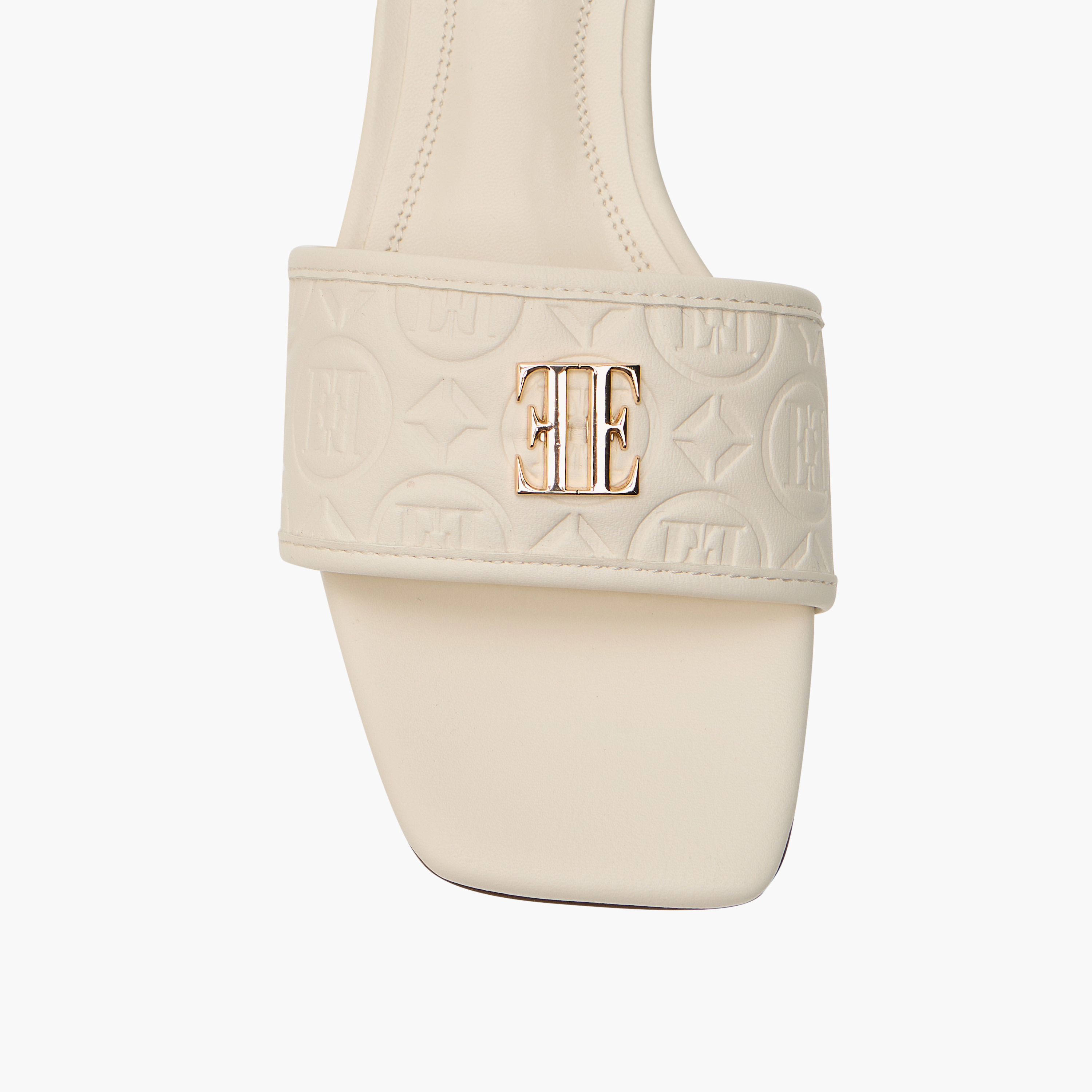 Elle Women's Monogram Print Slip-On Sandals with Block Heels-women-shoes-heels-image-4