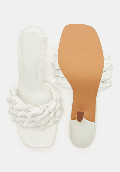 Celeste Women's Weave Detail Slip-On Sandals with Stiletto Heels