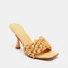Celeste Women's Weave Detail Slip-On Sandals with Stiletto Heels-Women%27s Heel Sandals-thumbnail-1