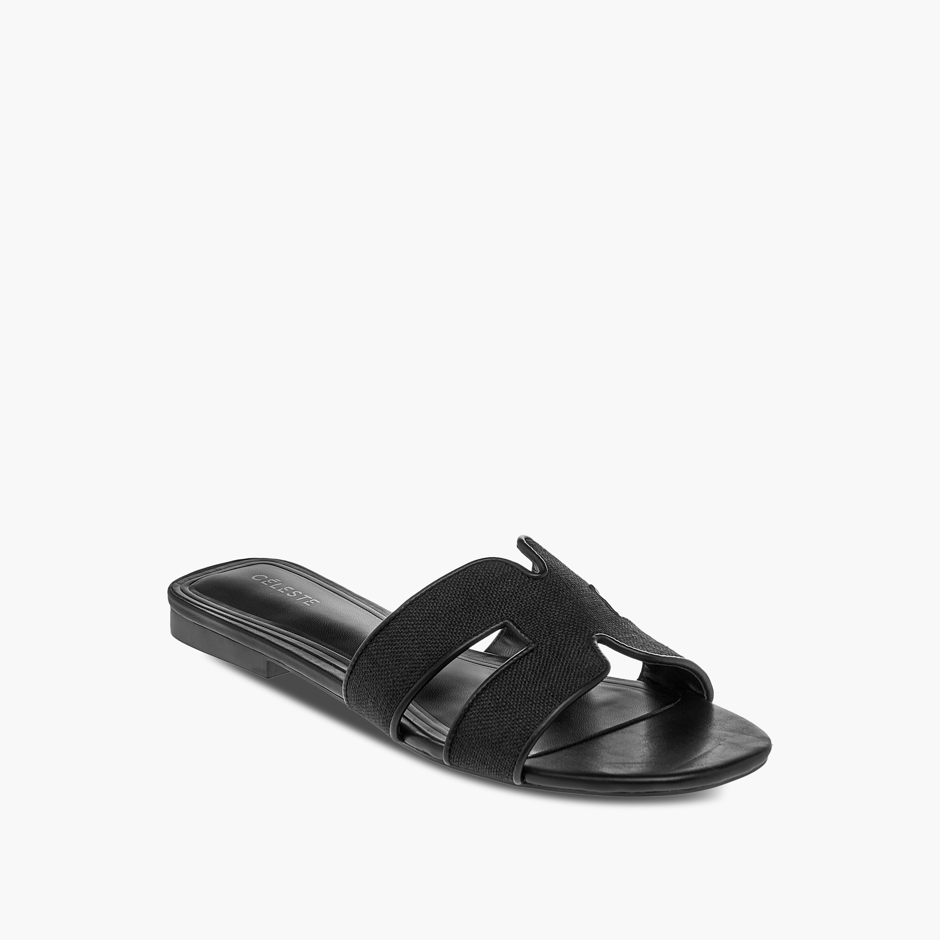Celeste Women's Textured Slip-On Flat Sandals - J06007-001-25C-women-shoes-flats-sandals-image-2