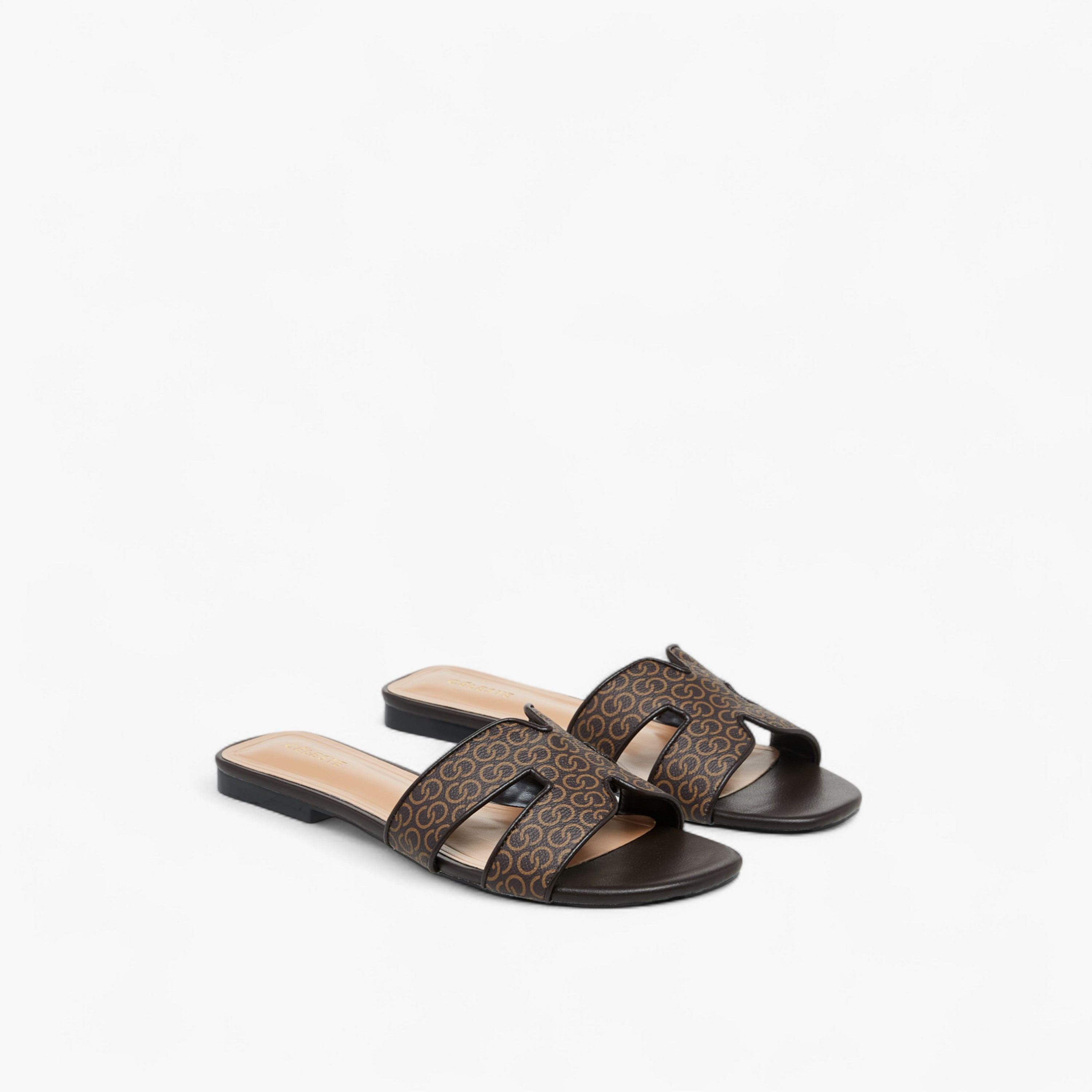 Celeste Women's Monogram Print Slip-On Sandals-women-shoes-flats-sandals-image-1