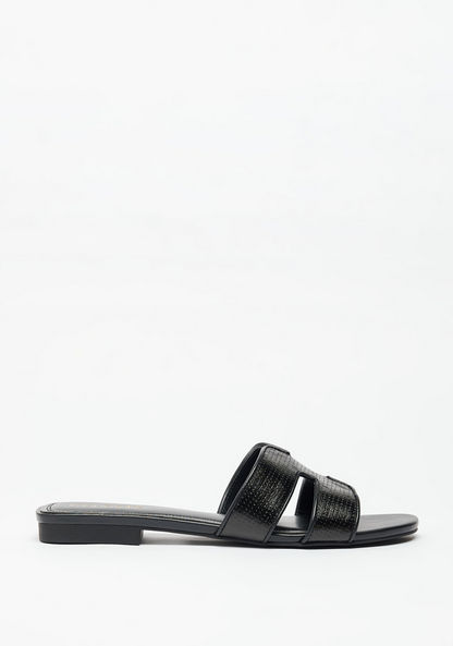 Celeste Women's Textured Open Toe Slip-On Sandals-Women%27s Flat Sandals-image-1