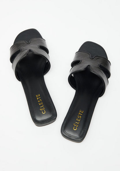 Celeste Women's Textured Open Toe Slip-On Sandals-Women%27s Flat Sandals-image-2