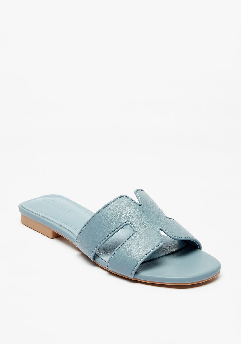 Celeste Women's Textured Open Toe Slip-On Sandals-Women%27s Flat Sandals-image-0