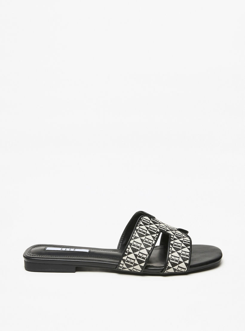 صندل سهل الارتداء بطبعات مونوجرام للنساء من إيل-women-shoes-flats-sandals-image-3