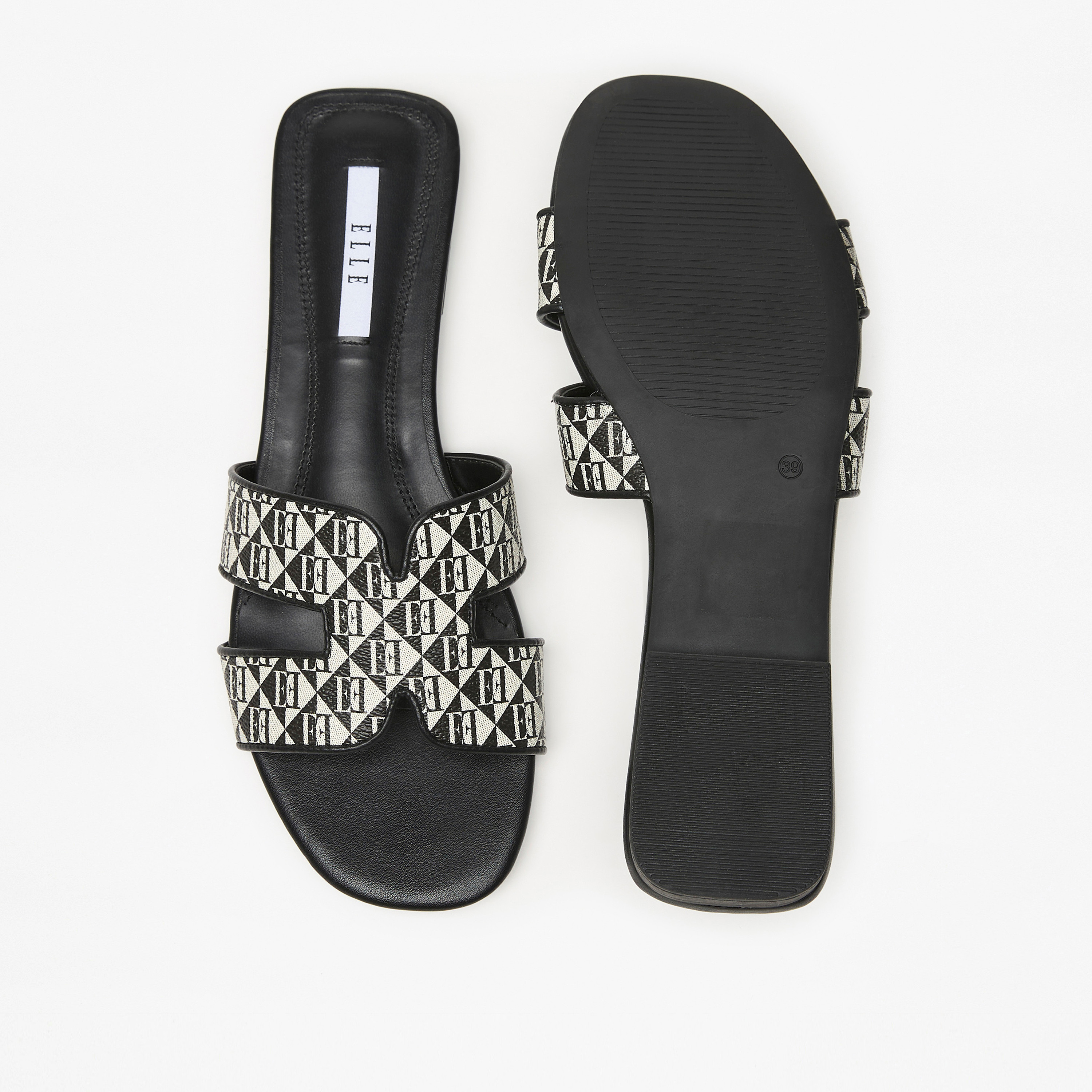 صندل سهل الارتداء بطبعات مونوجرام للنساء من إيل-women-shoes-flats-sandals-image-4