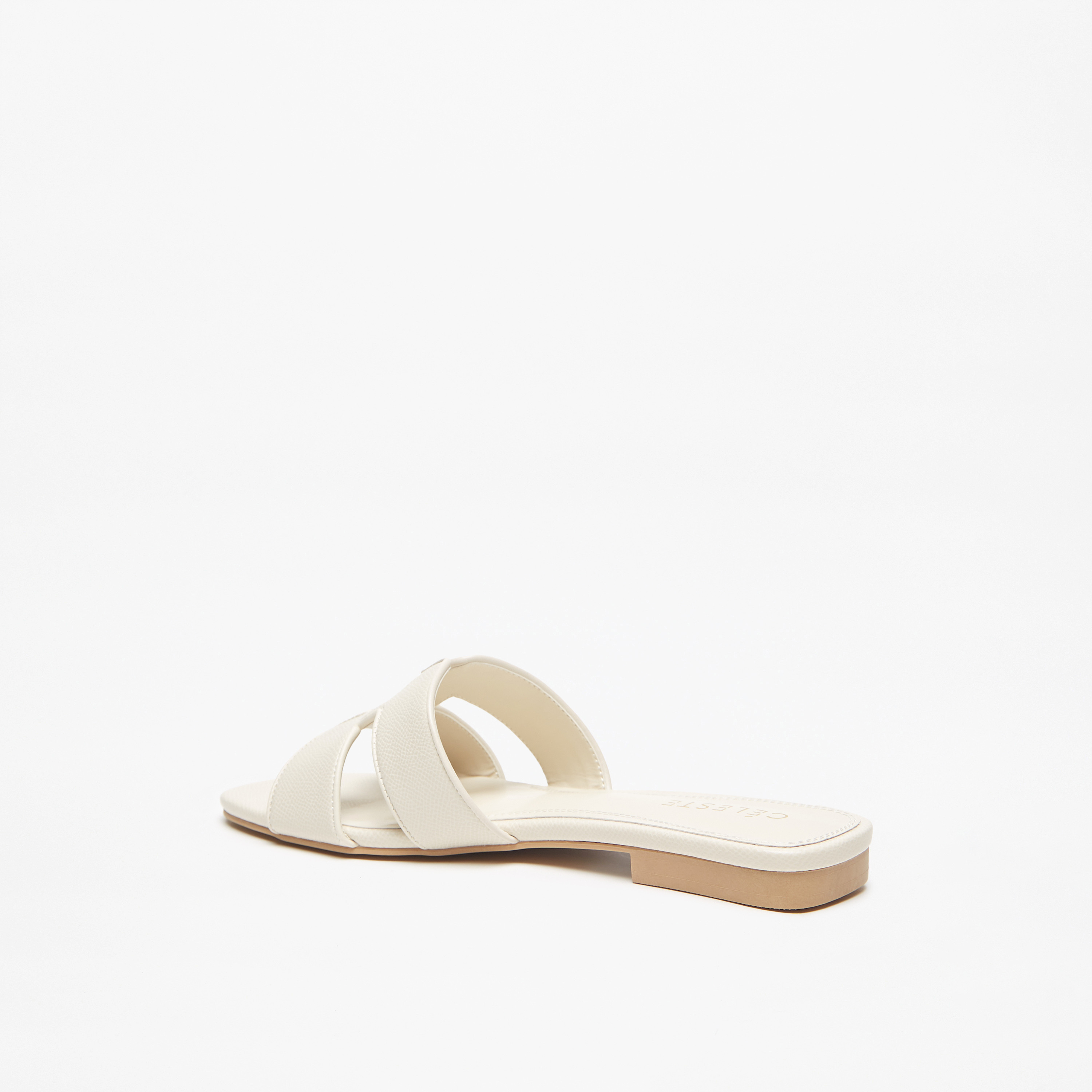 Celeste Women's Textured Open Toe Slip-On Sandals-women-shoes-flats-sandals-image-2