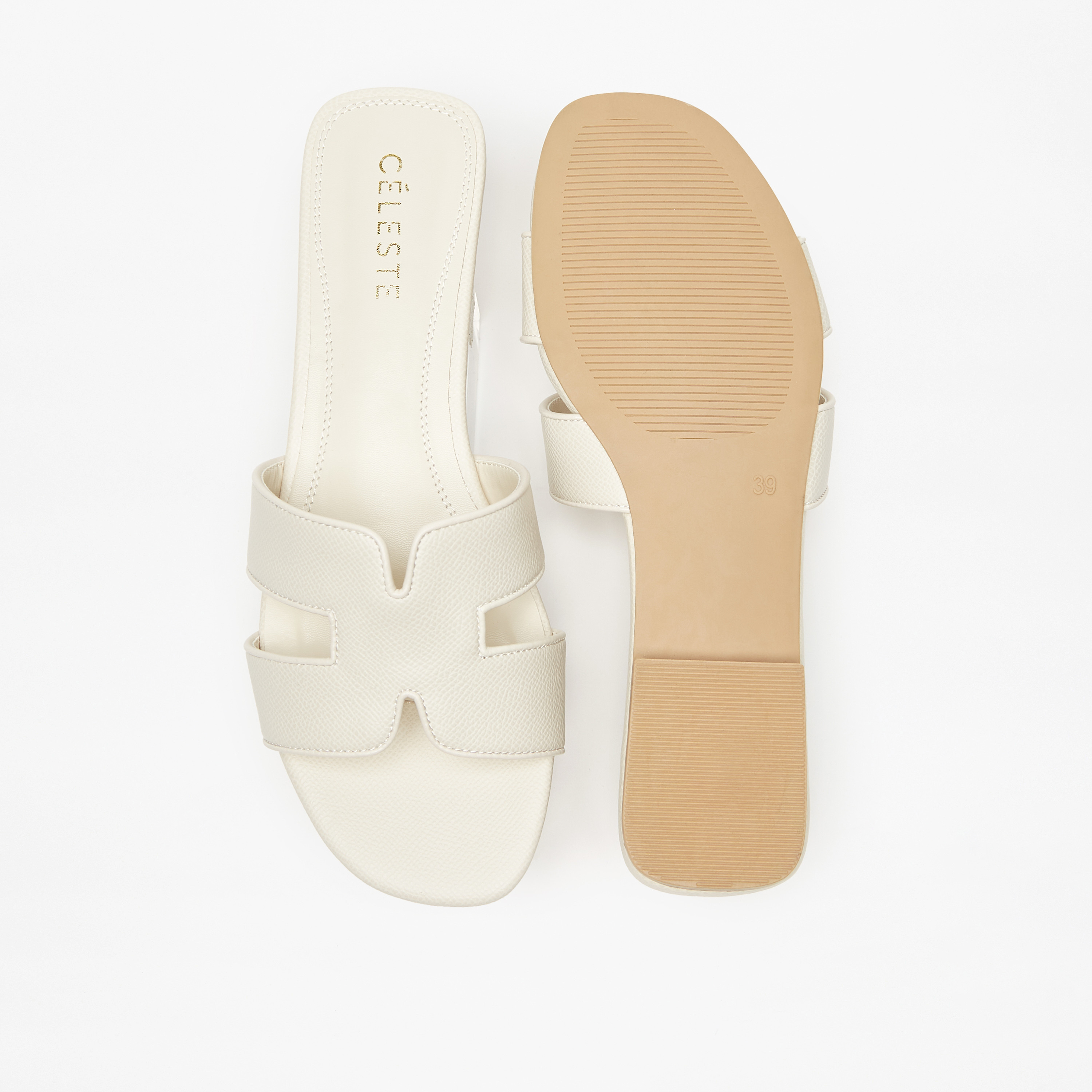 Celeste Women's Textured Open Toe Slip-On Sandals-women-shoes-flats-sandals-image-4