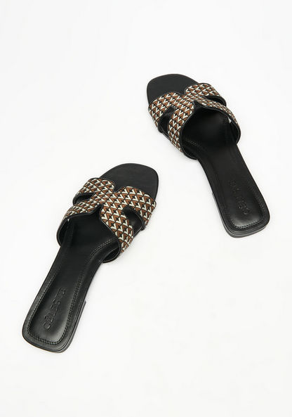 Celeste Women's Textured Open Toe Slip-On Sandals-Women%27s Flat Sandals-image-2