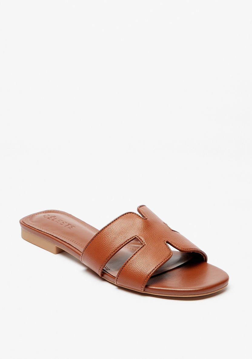 Celeste Women's Textured Open Toe Slip-On Sandals-Women%27s Flat Sandals-image-0