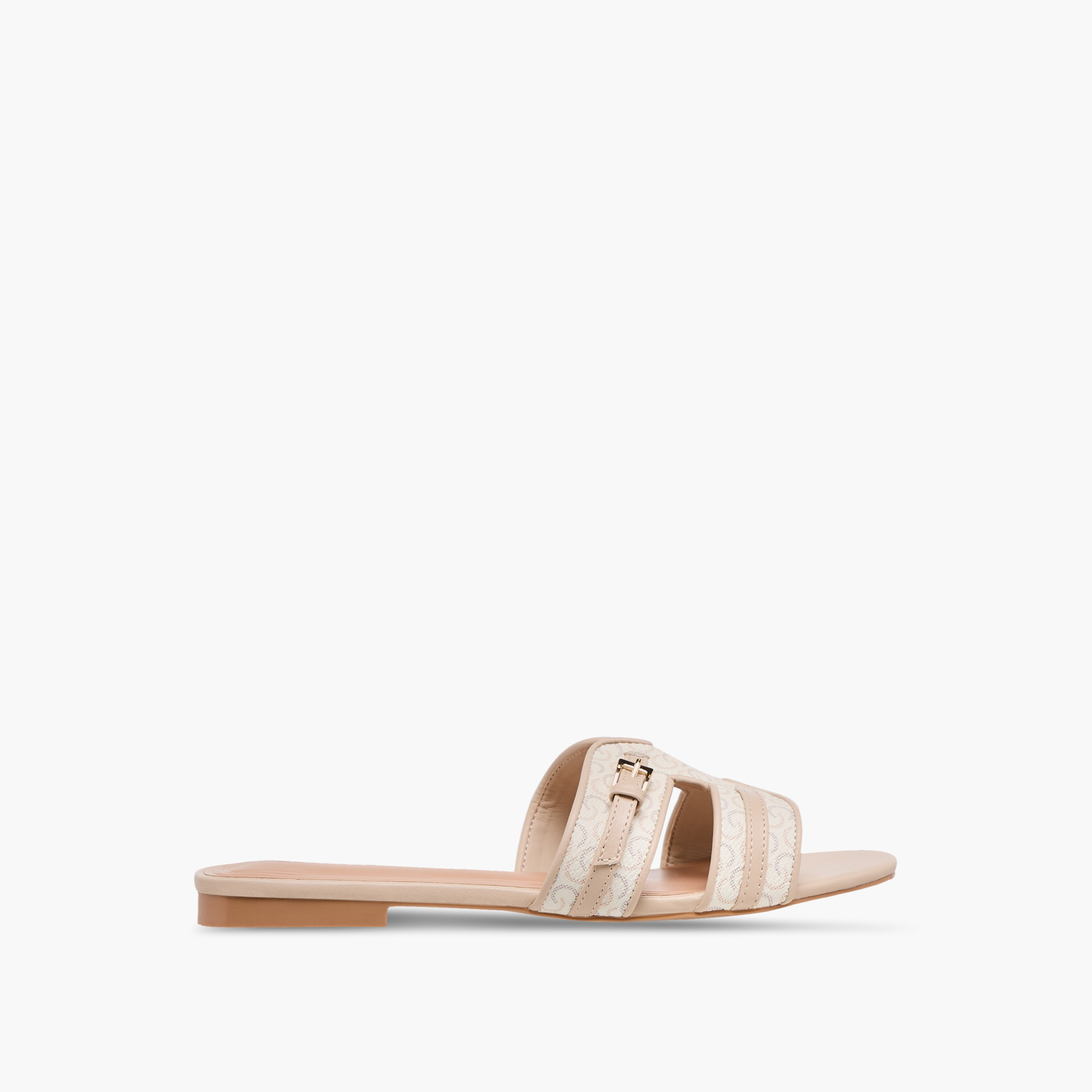 صندل مسطح سهل الارتداء بطبعات مونوجرام للنساء من سيليست-women-shoes-flats-sandals-image-3