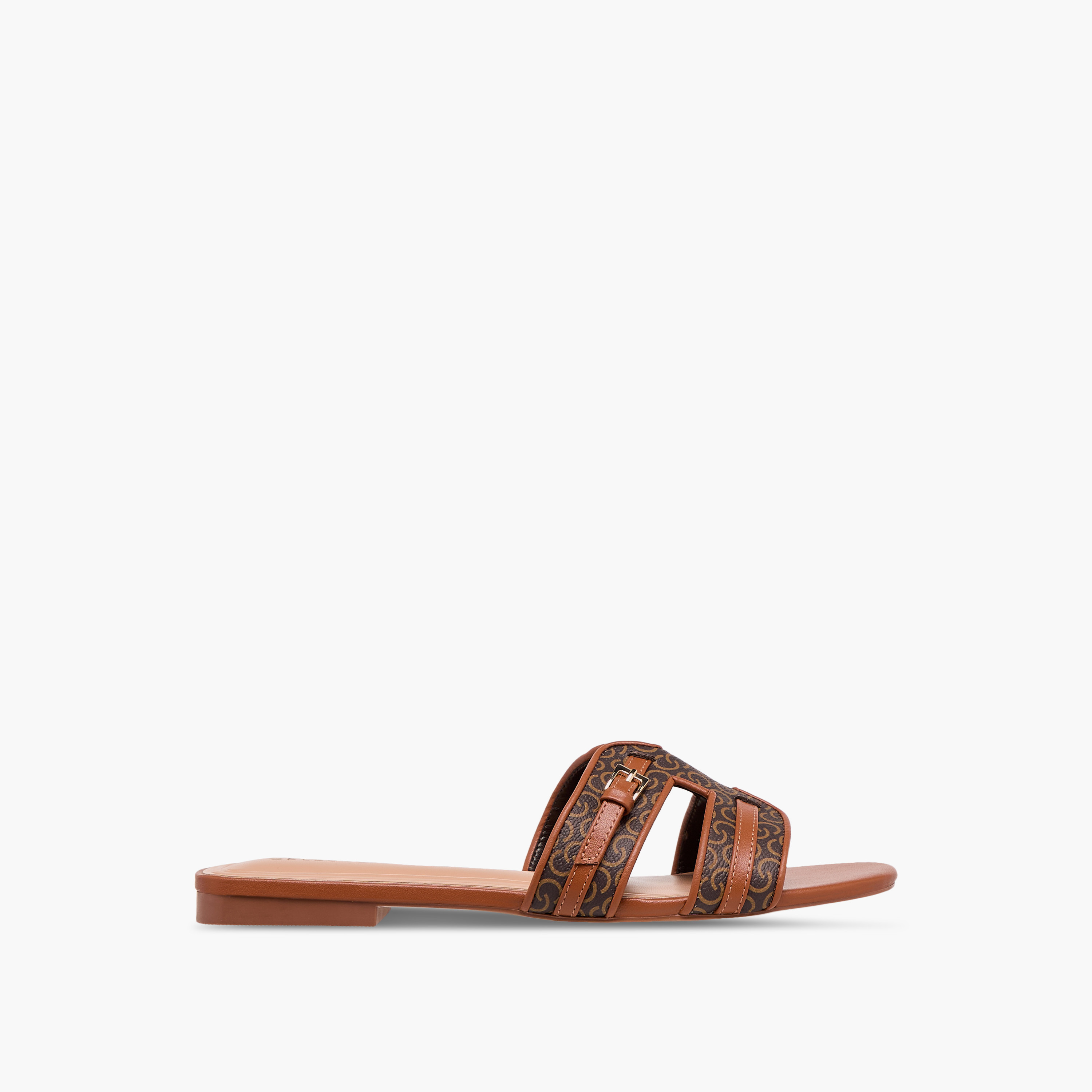 صندل مسطح سهل الارتداء بطبعات مونوجرام للنساء من سيليست-women-shoes-flats-sandals-image-8
