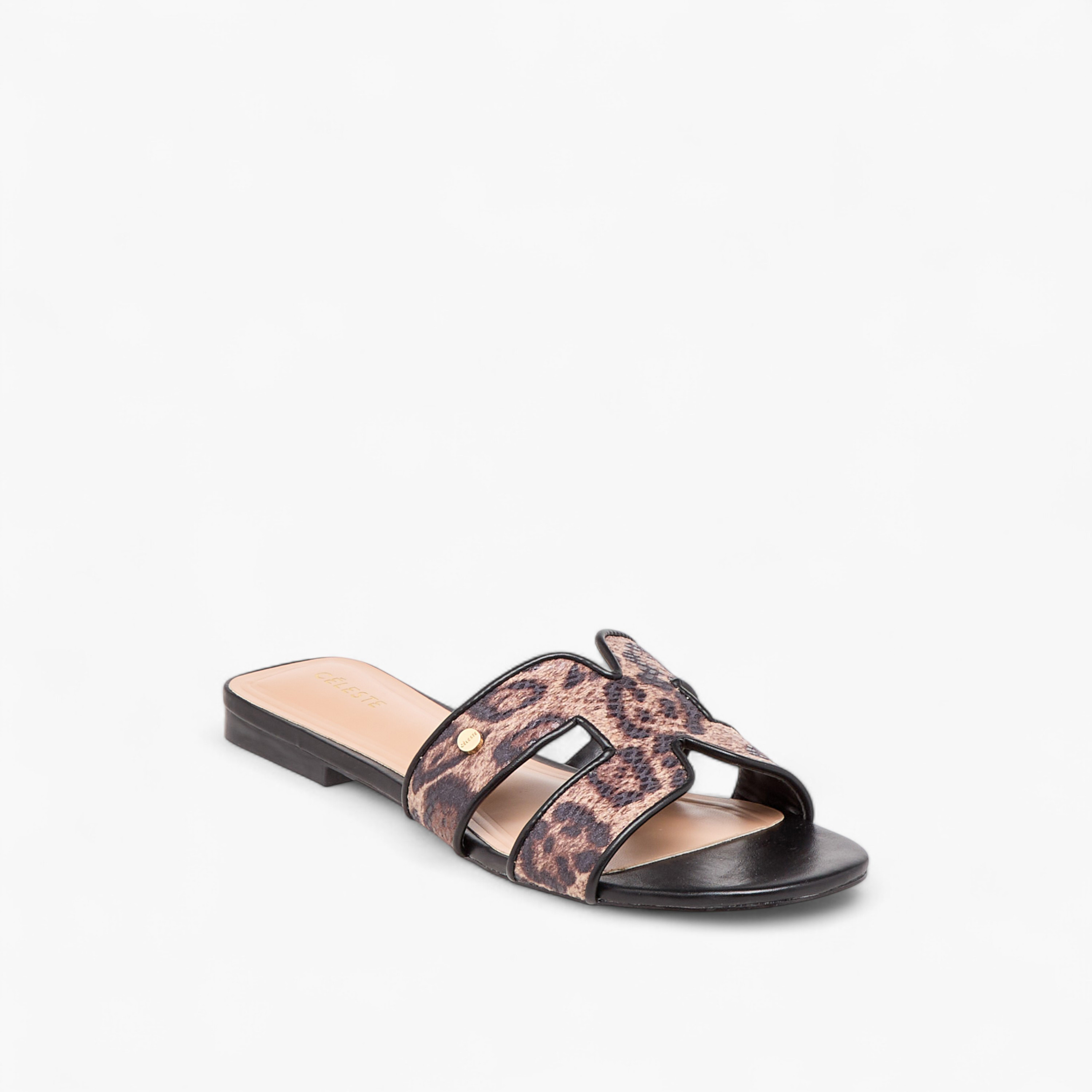 صندل مسطح سهل الارتداء بطبعات جلد حيوان للنساء من سيليست-women-shoes-flats-sandals-image-2