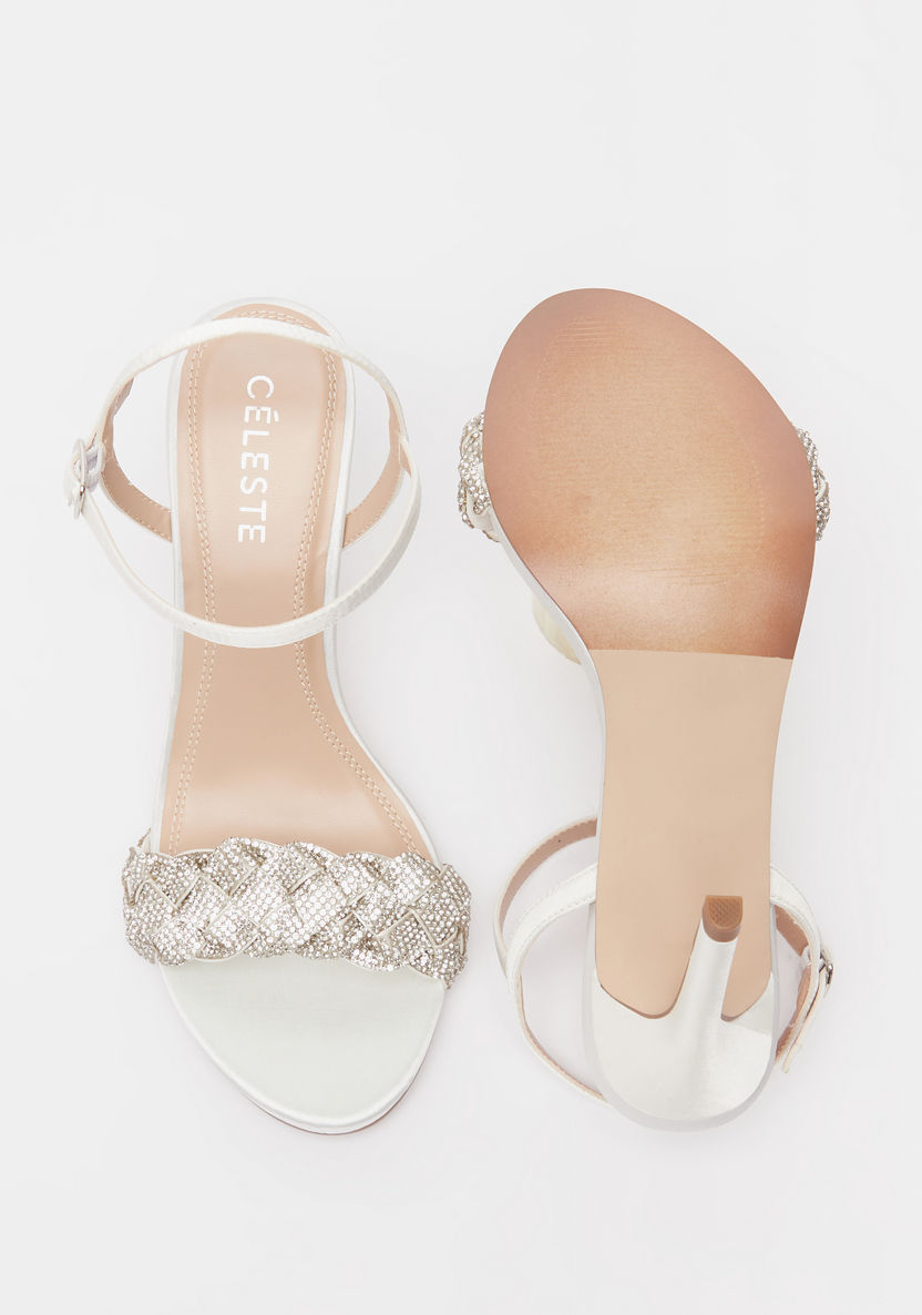 Celeste Women's Embellished Stiletto Heels with Buckle Closure-Women%27s Heel Sandals-image-4
