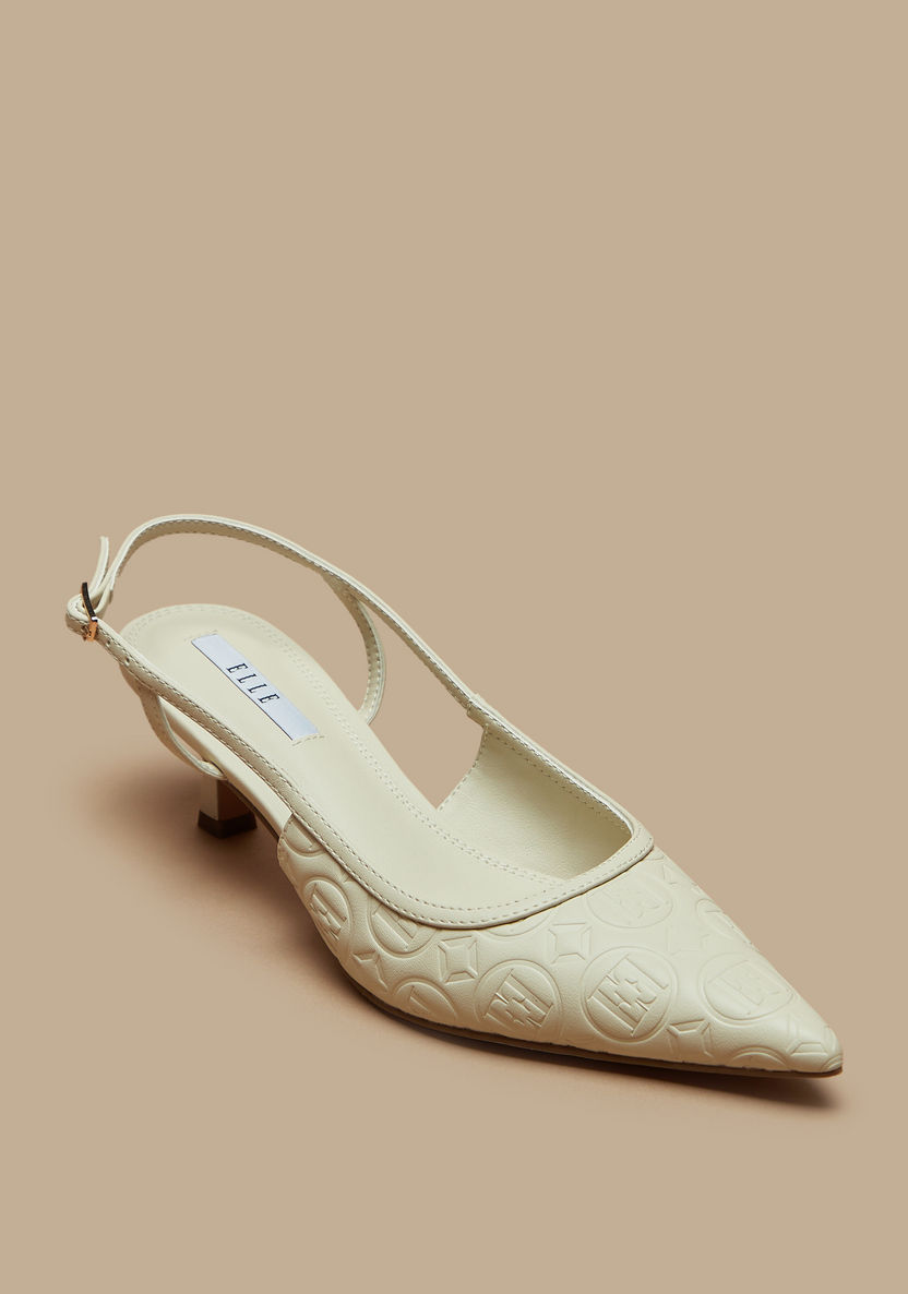 Elle Women's Slingback Sandals with Buckle Closure and Kitten Heels-Women%27s Heel Shoes-image-0