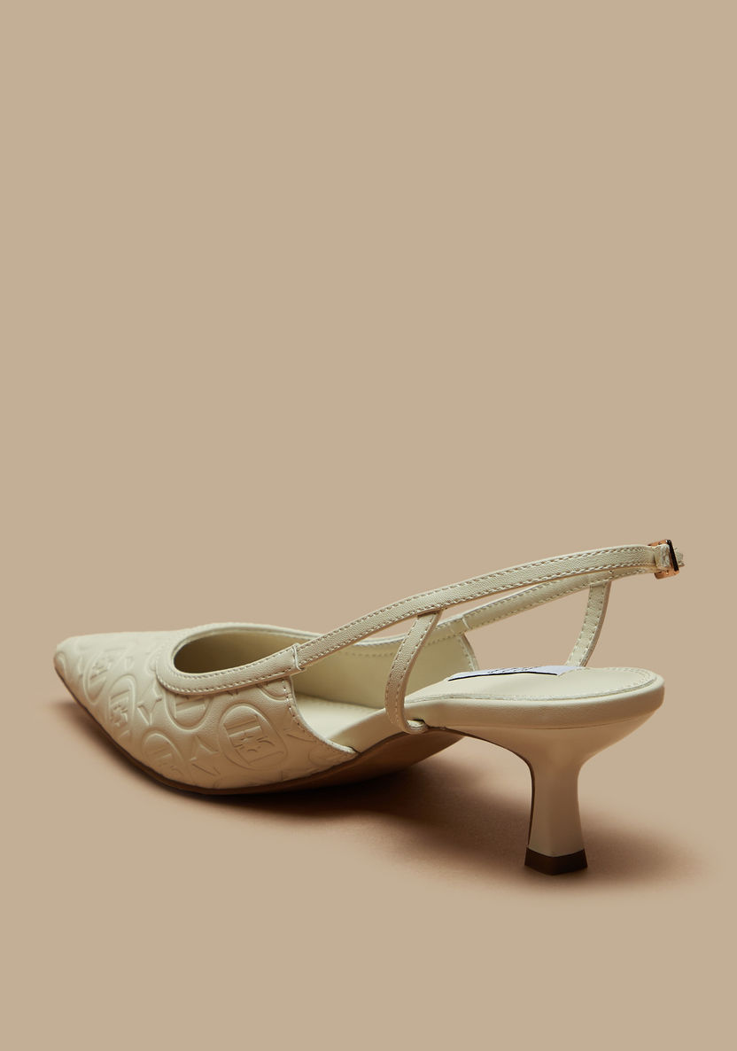 Elle Women's Slingback Sandals with Buckle Closure and Kitten Heels-Women%27s Heel Shoes-image-2