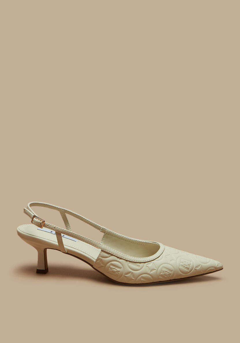 Elle Women's Slingback Sandals with Buckle Closure and Kitten Heels-Women%27s Heel Shoes-image-3