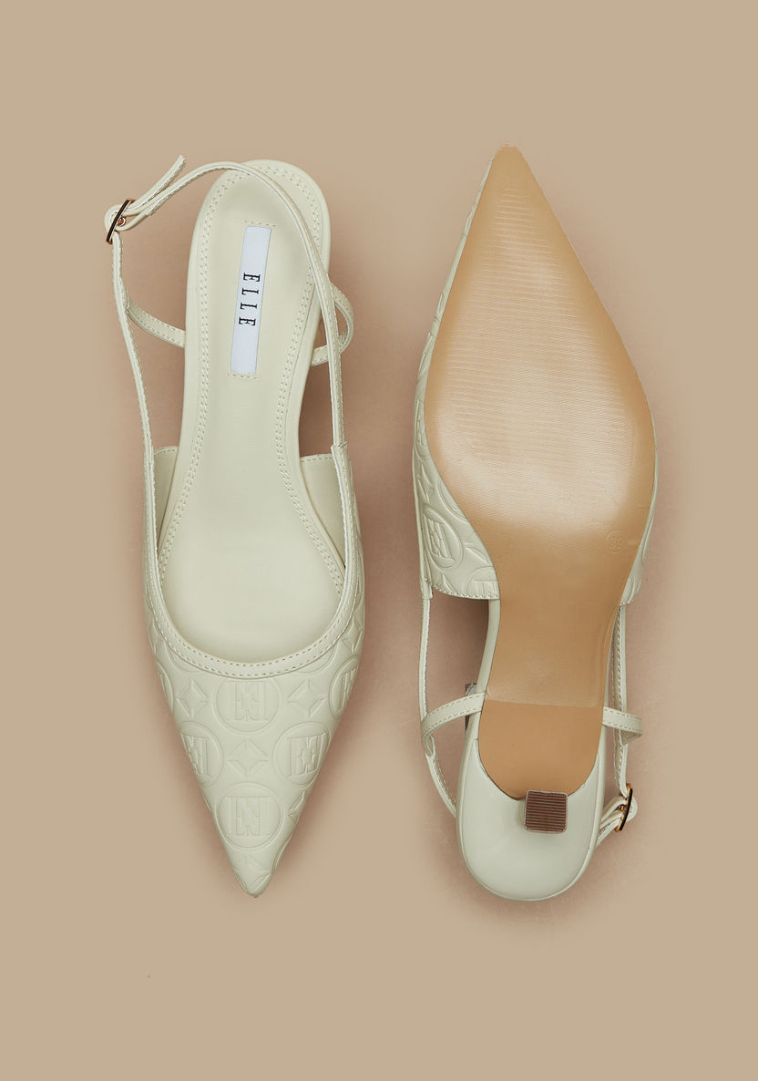 Elle Women's Slingback Sandals with Buckle Closure and Kitten Heels-Women%27s Heel Shoes-image-4