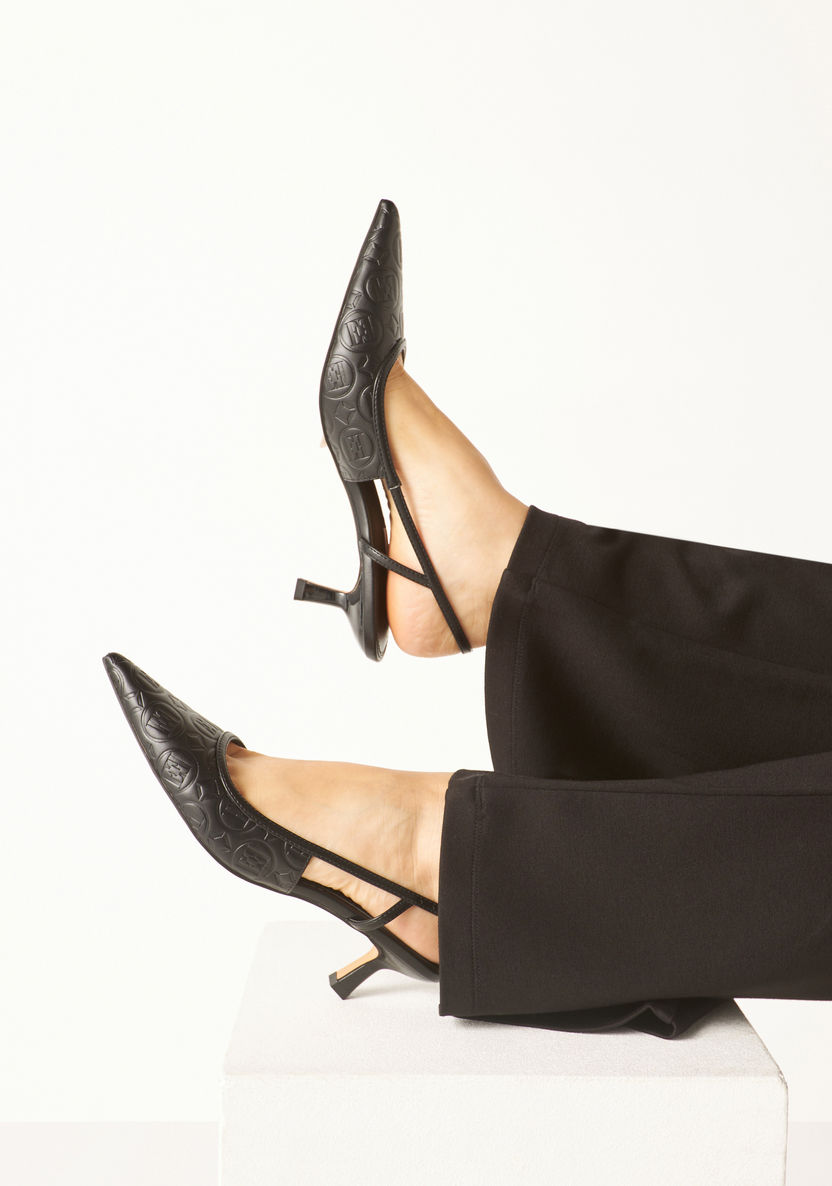 Elle Women's Slingback Sandals with Buckle Closure and Kitten Heels-Women%27s Heel Shoes-image-1
