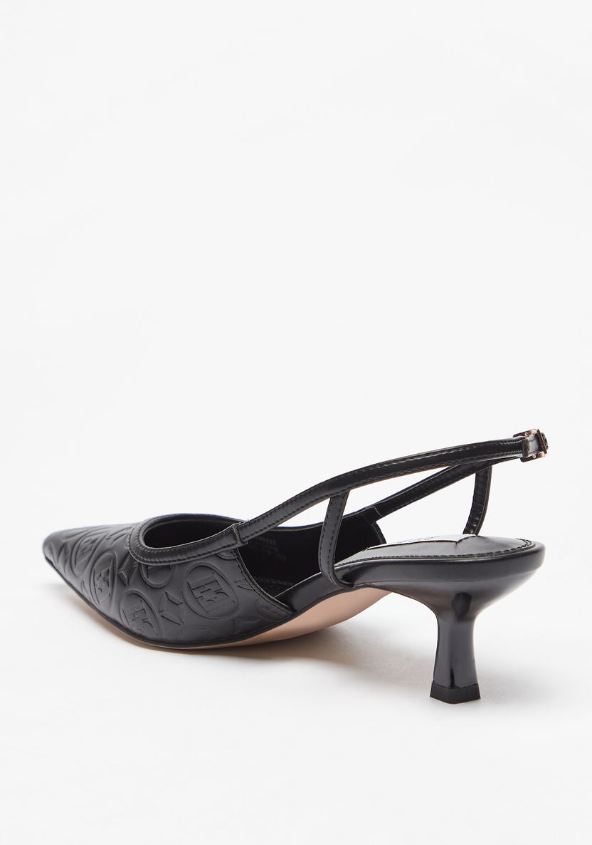 Elle Women's Slingback Sandals with Buckle Closure and Kitten Heels-Women%27s Heel Shoes-image-2