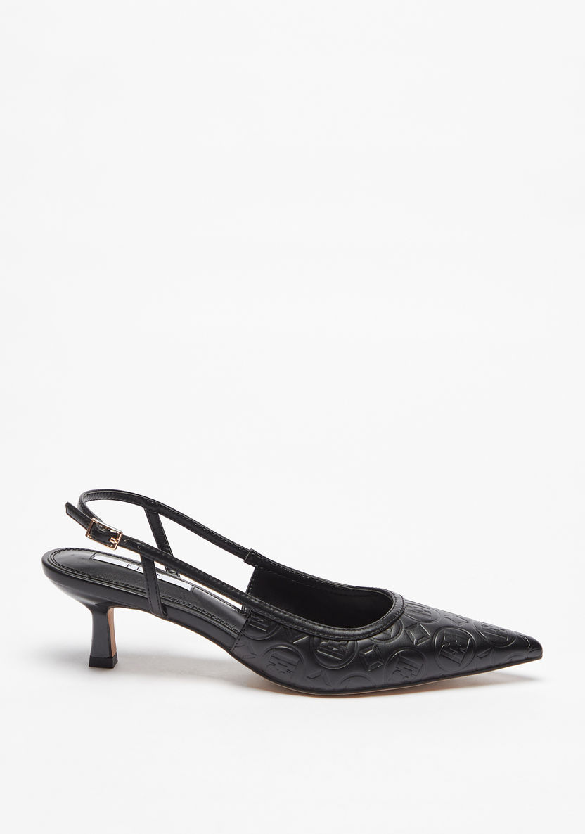 Elle Women's Slingback Sandals with Buckle Closure and Kitten Heels-Women%27s Heel Shoes-image-3