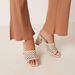 Celeste Women's Slip-On Sandals with Weave Detail and Block Heels-Women%27s Heel Sandals-thumbnail-1