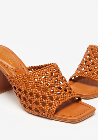 Celeste Women's Slip-On Sandals with Weave Detail and Block Heels