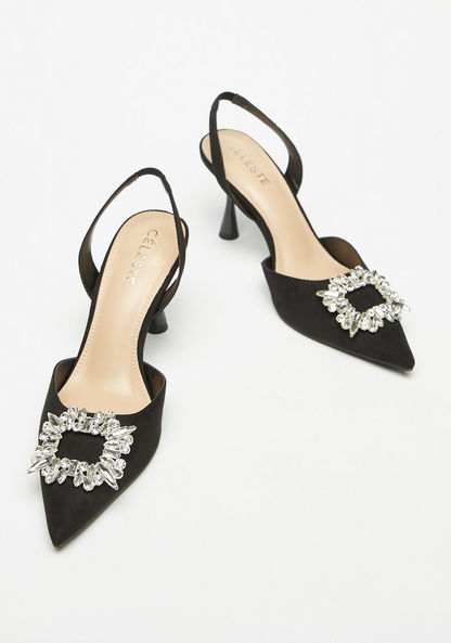 Celeste Women's Embellished Slingback Stiletto Heels-Women%27s Heel Shoes-image-2