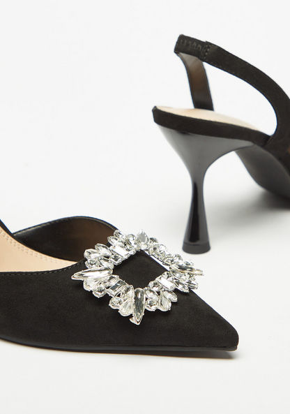 Celeste Women's Embellished Slingback Stiletto Heels-Women%27s Heel Shoes-image-3