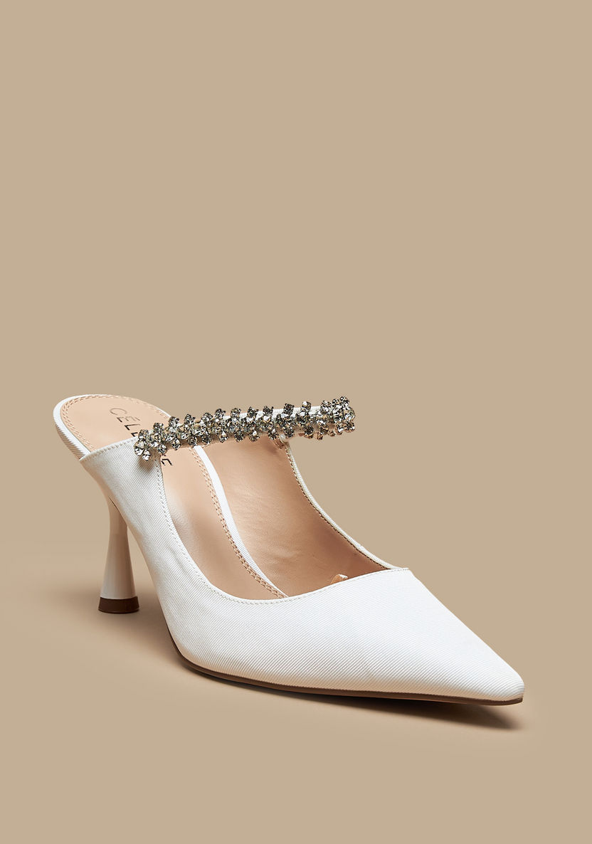 Celeste Women's Embellished Mules with Stiletto Heels-Women%27s Heel Shoes-image-1