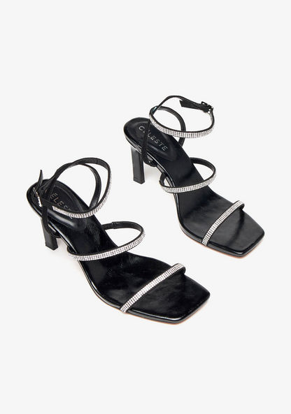 Celeste Women's Embellished Ankle Strap Sandals with Stiletto Heels-Women%27s Heel Sandals-image-2