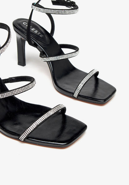 Celeste Women's Embellished Ankle Strap Sandals with Stiletto Heels-Women%27s Heel Sandals-image-3