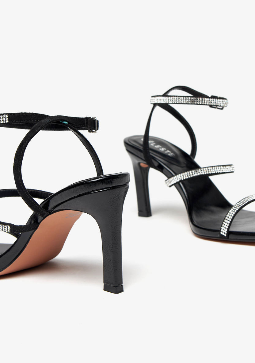 Celeste Women's Embellished Ankle Strap Sandals with Stiletto Heels-Women%27s Heel Sandals-image-5