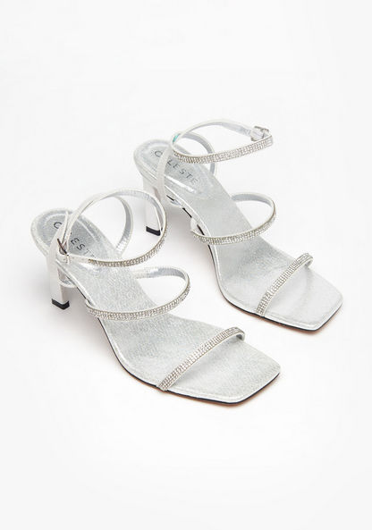 Celeste Women's Embellished Ankle Strap Sandals with Stiletto Heels