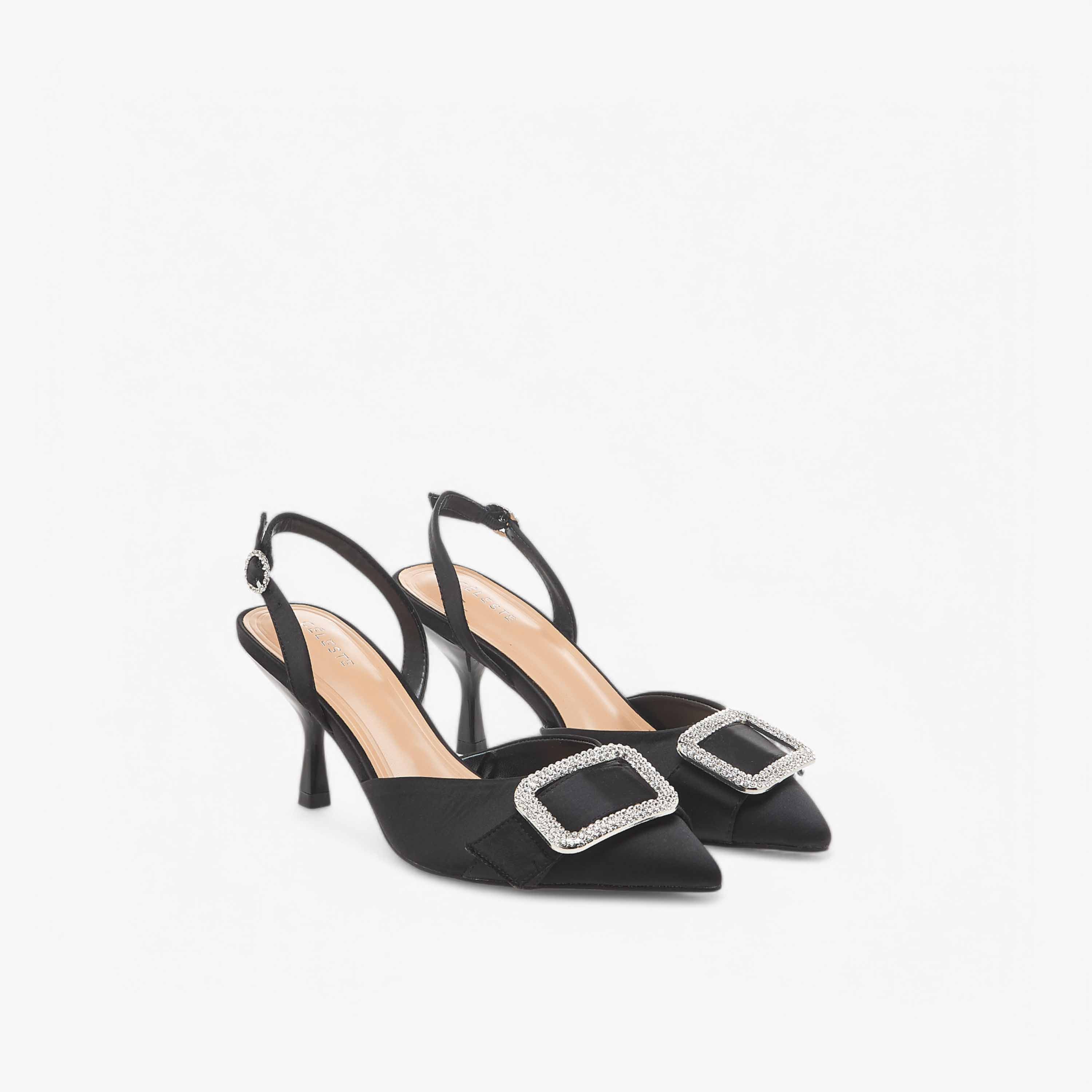 حذاء مزين بحزام خلفي وكعب رفيع وإبزيم إغلاق للنساء من سيليست-women-shoes-sandals-heeled-image-1