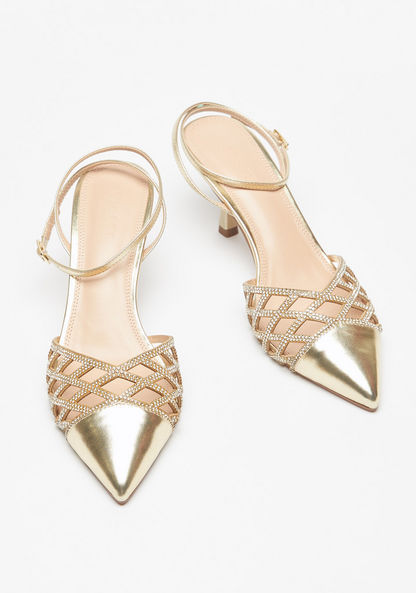 Celeste Women's Embellished Ankle Strap Sandals with Kitten Heels-Women%27s Heel Shoes-image-1
