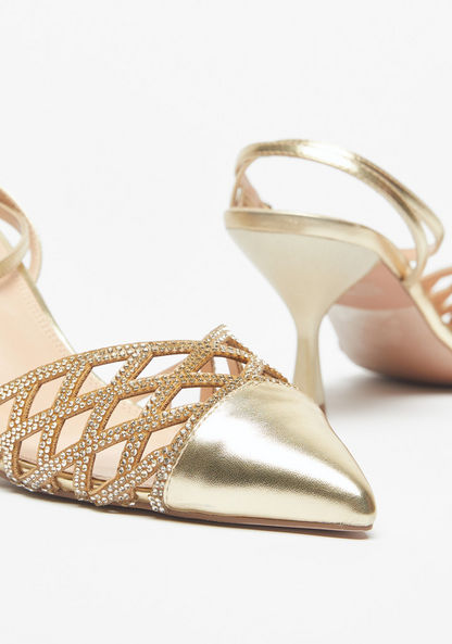 Celeste Women's Embellished Ankle Strap Sandals with Kitten Heels