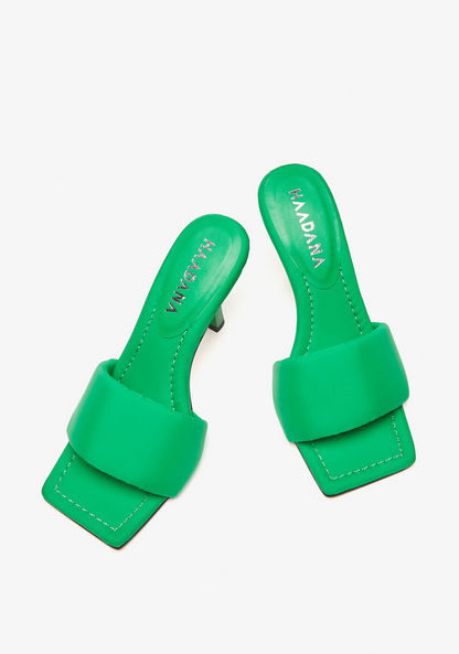 Haadana Solid Slip-on Sandals with Stiletto Heels