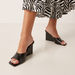 Haadana Textured Square Toe Slip-On Sandals with Wedge Heels-Women%27s Heel Sandals-thumbnail-1