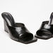 Haadana Textured Square Toe Slip-On Sandals with Wedge Heels-Women%27s Heel Sandals-thumbnail-5