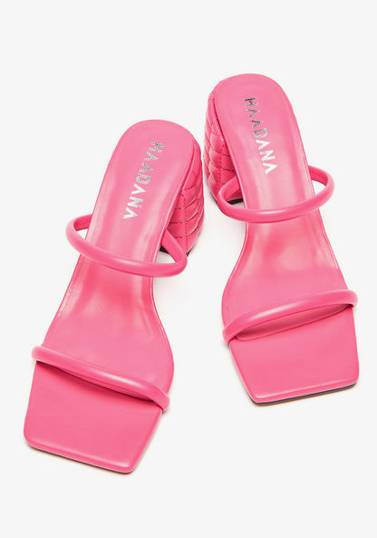 Haadana Strappy Open Toe Slip-On Sandals with Block Heels-Women%27s Heel Sandals-image-2
