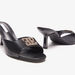 Elle Women's Textured Sandals with Embellished Metal Logo Trim and Stiletto Heels-Women%27s Heel Sandals-thumbnailMobile-3